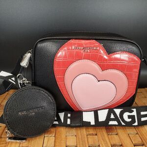 Karl Lagerfeld Paris Heart Crossbody Vegan Leather Bag NWT $198